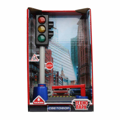 Модель Светофор со шлагбаумом Технопарк TRAFF-22PL-BU